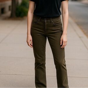 Calvin Klein Jeans Bootcut Corduroy Pants Size 6 Green